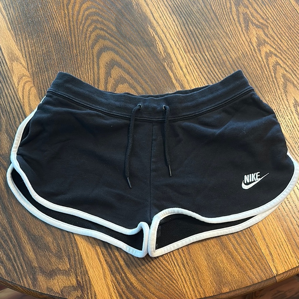 Nike Black Athletic Shorts with Retro White Trim